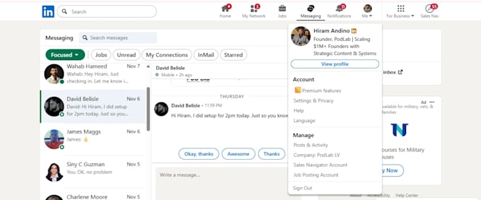 do linkedin outreach and appointment setting for b2b leads