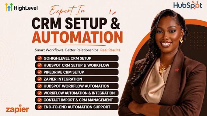 setup gohighlevel hubspot, pipedrive, crm hubspot workflow zapier integration