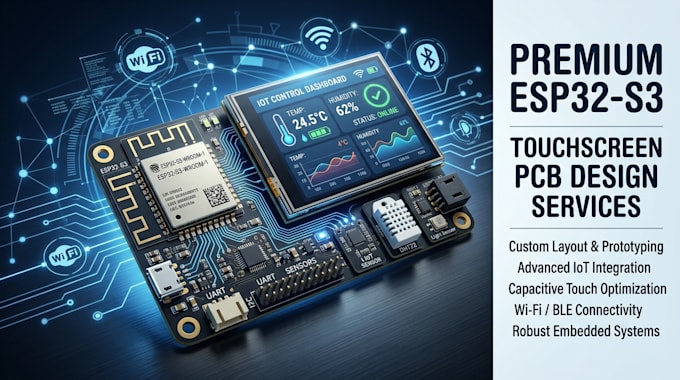 design esp32 s3 touchscreen pcb iot device smart electronics solutions
