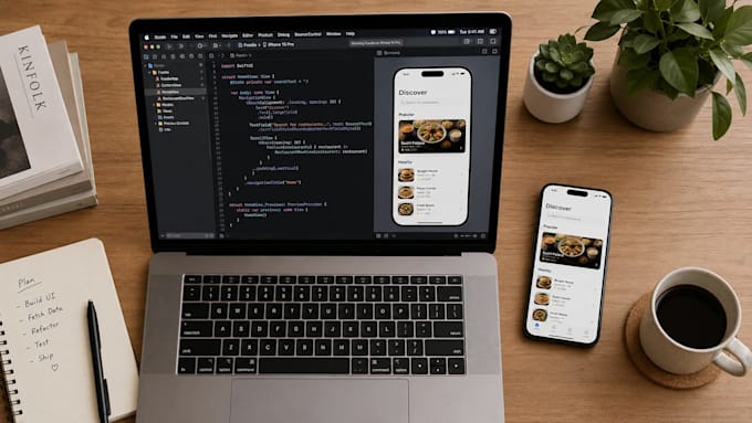 develop a native ios app in swift and swiftui for iphone