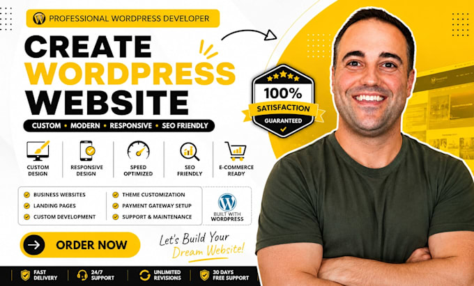 create wordpress website, develop custom wordpress, business website development
