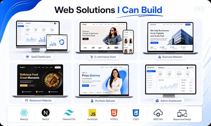 develop a responsive react or nextjs website