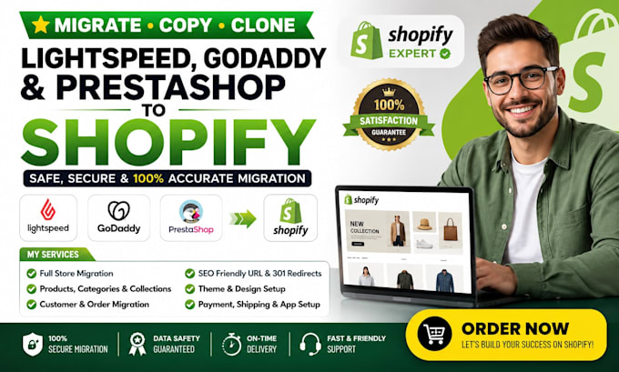 migrate lightspeed godaddy prestashop website to shopify