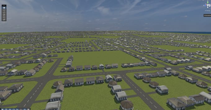 build a massive open world city environment in unity