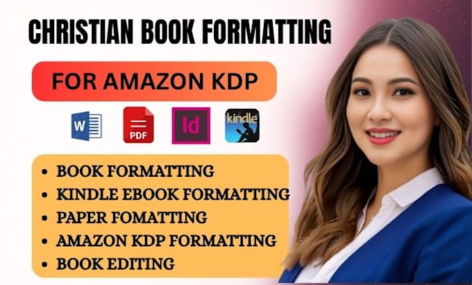 do christian book formatting, amazon KDP formatting and publishing