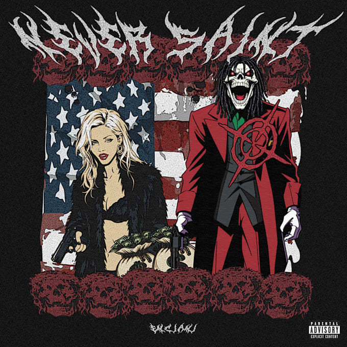 design a unique illustrated rap cover art for you