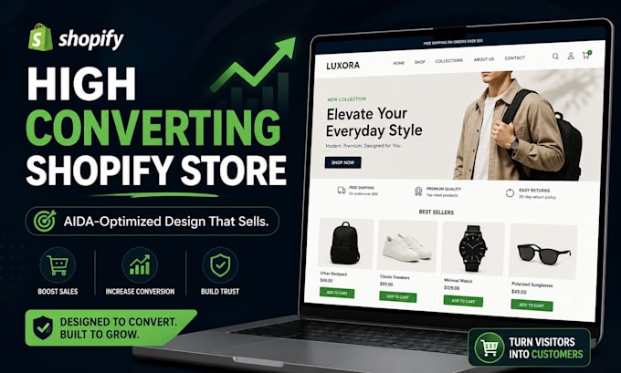 design a high converting shopify complete website that increases sales