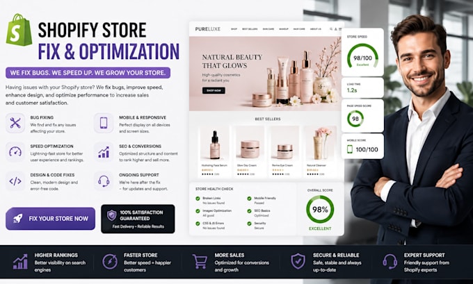 fix shopify issues, bugs, and customize your store design