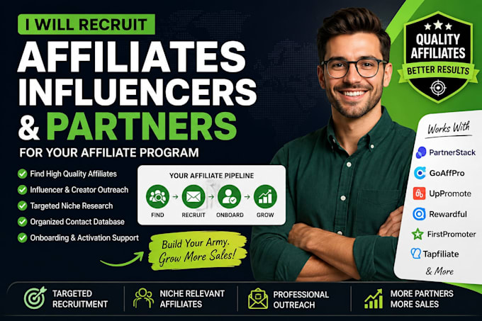 recruit affiliates influencers and partners for your affiliate program