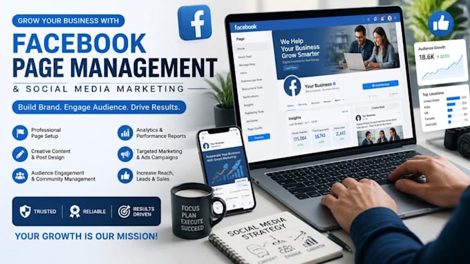 be your facebook page manager, content creator and social media manager