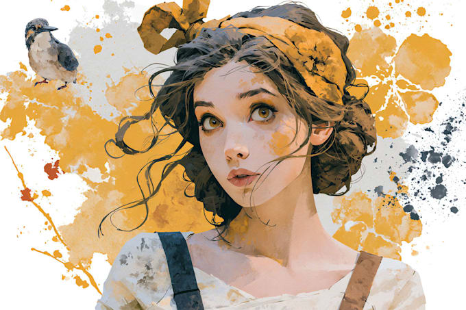 create watercolor and digital illustrations