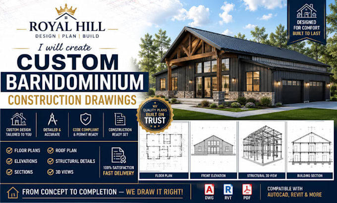 create custom barndominium construction drawings