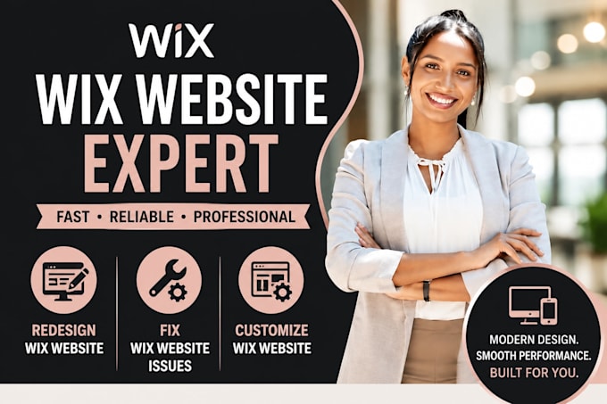 redesign wix website, fix wix website issues, customize wix website