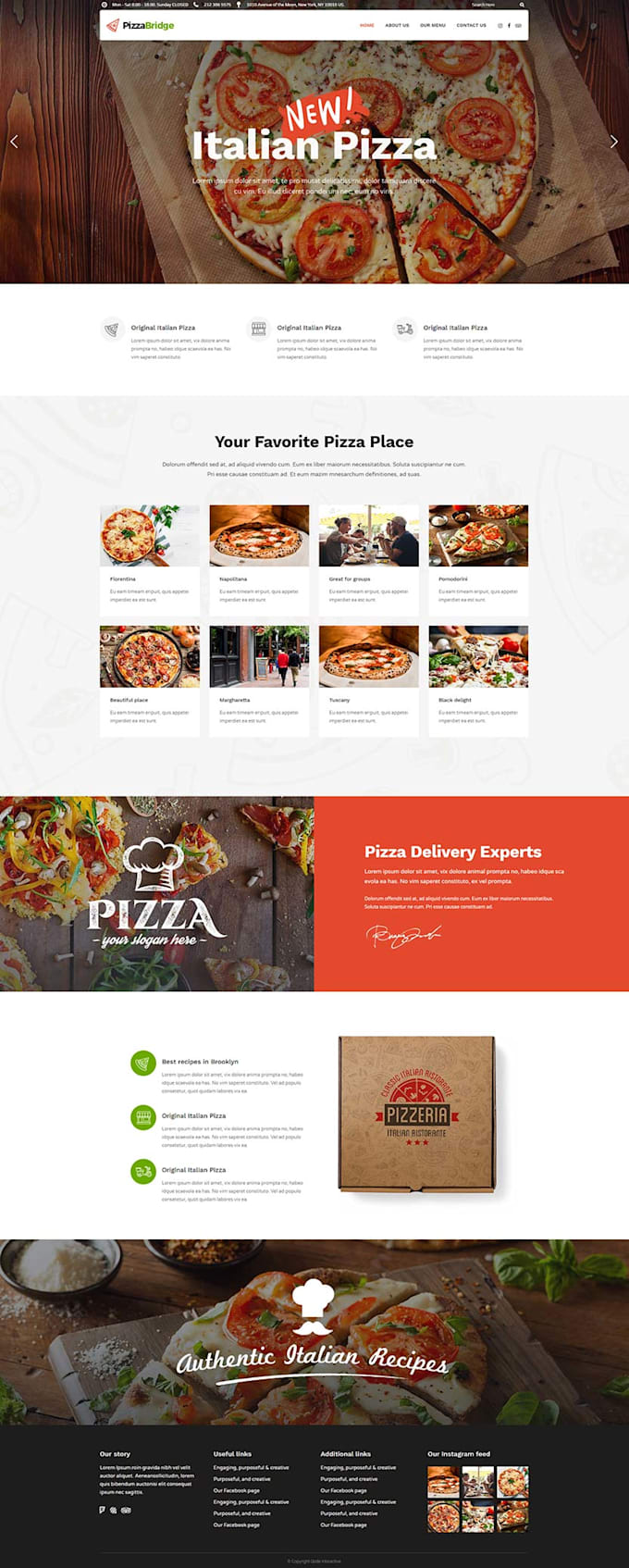build pizza parlor website