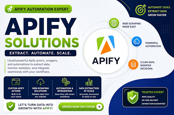 build custom apify automation, web scraper actors and API integration