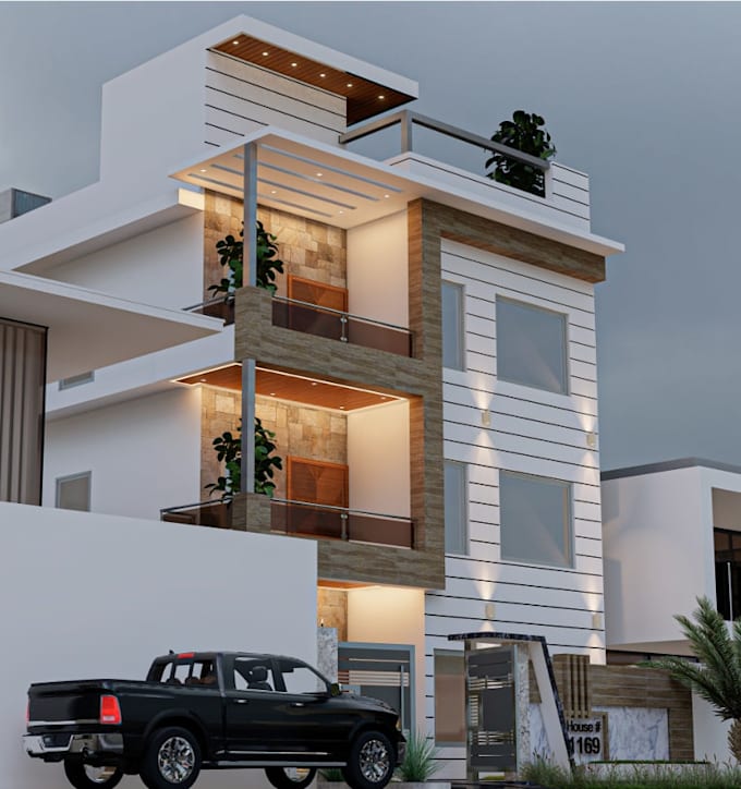 design 3d house interior and exterior with rendering