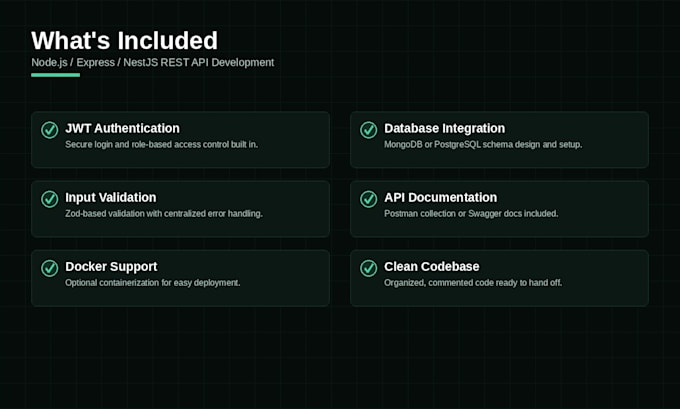 build a rest API with nodejs, express or nestjs