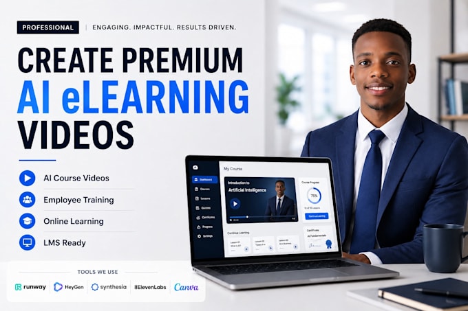 create ai elearning course videos for online training