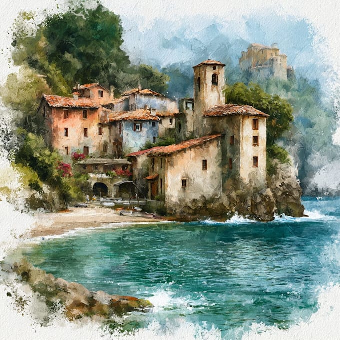 create watercolor and digital illustrations