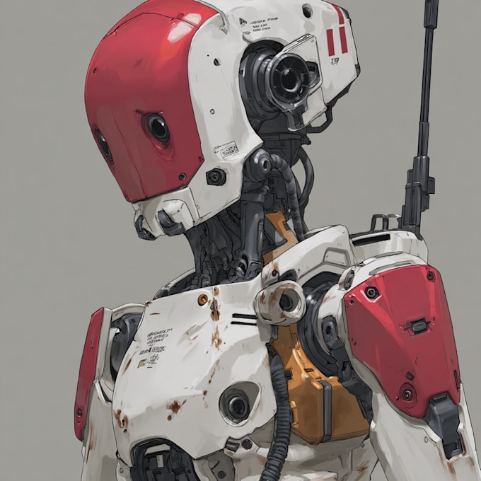 draw anime style mecha robot illustrations