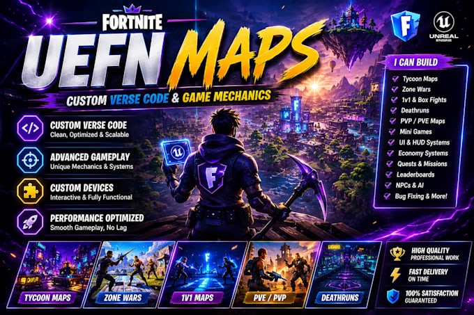 create fortnite uefn maps, custom verse code and game mechanics