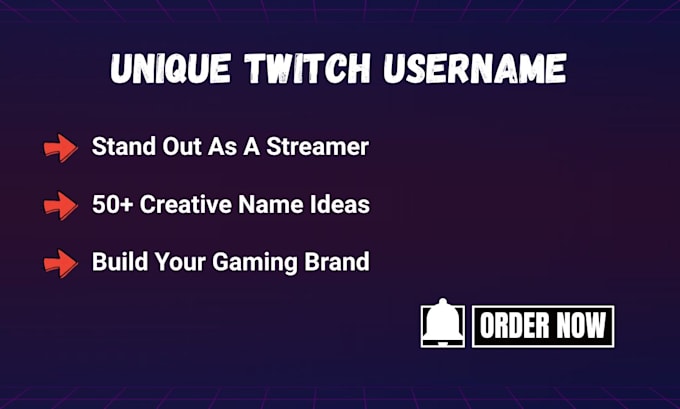 create unique twitch username, gaming name and streamer brand identity