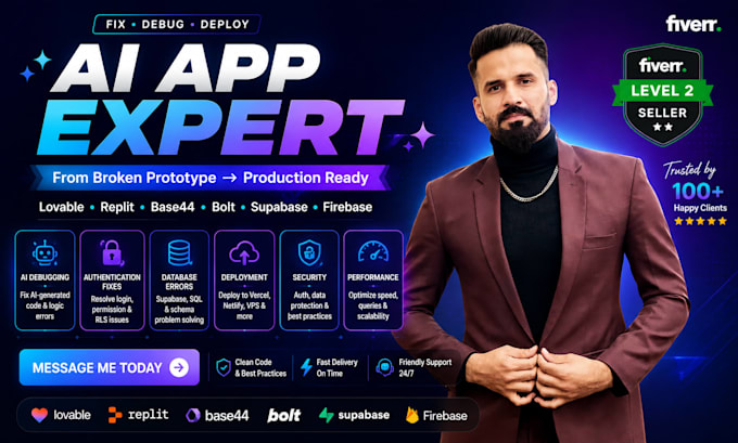fix bugs in vibe coded website or app replit lovable devbolt