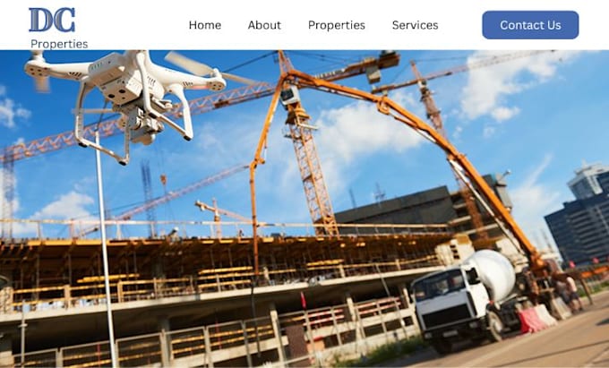 design squarespace construction drone website site development aerial website