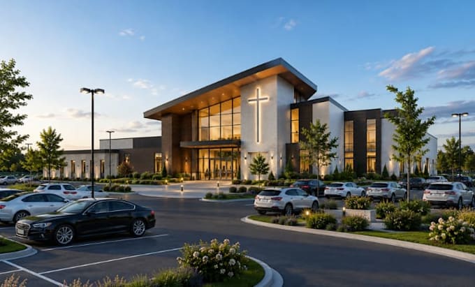 design 3d church, chapel, cathedral, and worship center buildings