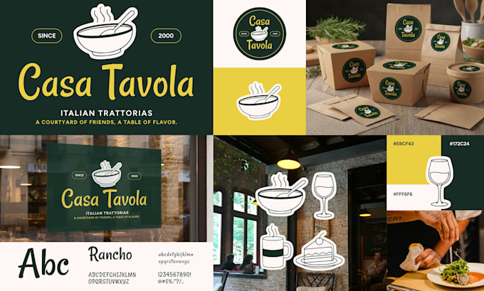 create a food logo, branding and brand style guide