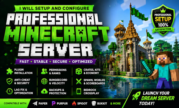setup and configure professional minecraft server