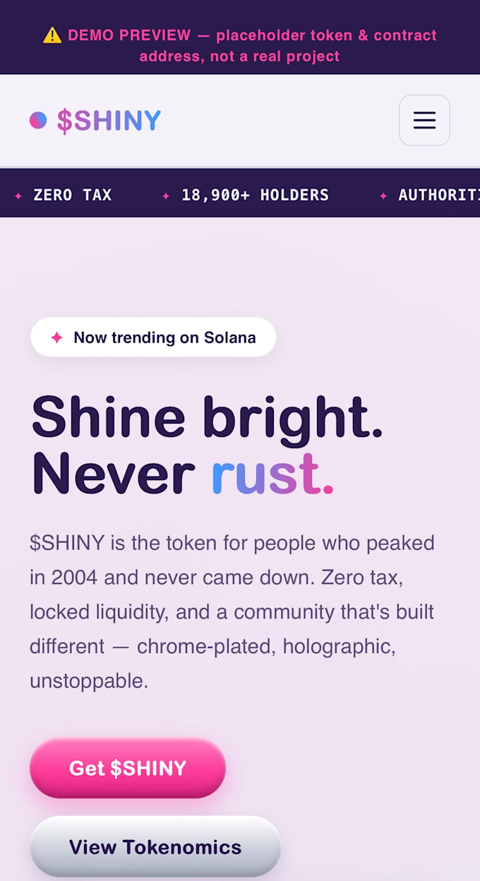 design and build a custom crypto landing page for your token