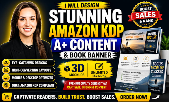 design stunning amazon KDP a plus content and book banner