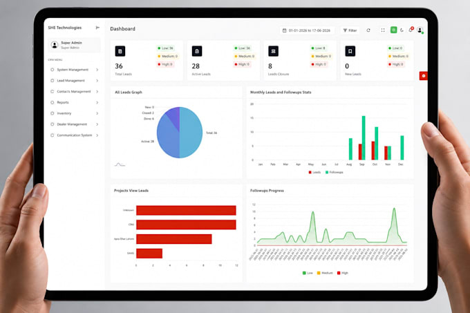 develop a custom CRM erp web and mobile application