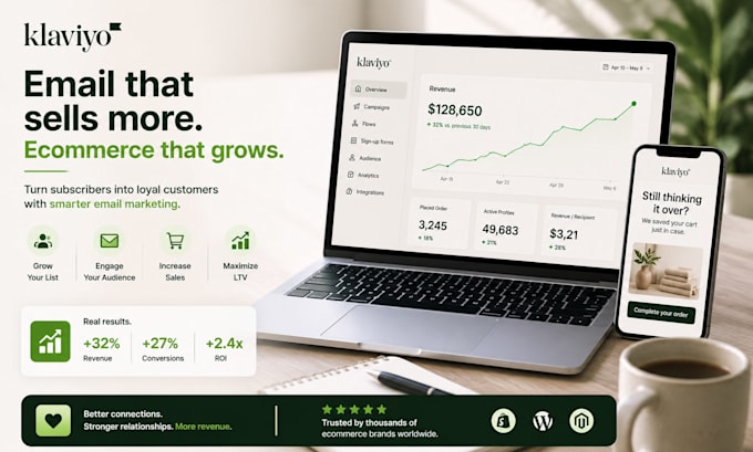 setup klaviyo ecommerce, email markerting flow and campaigns