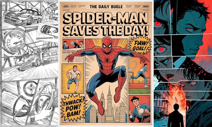 draw retro comic book, vintage pop art illustration design