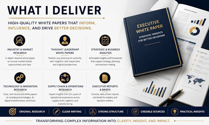 write detailed executive white papers and strategic research reports