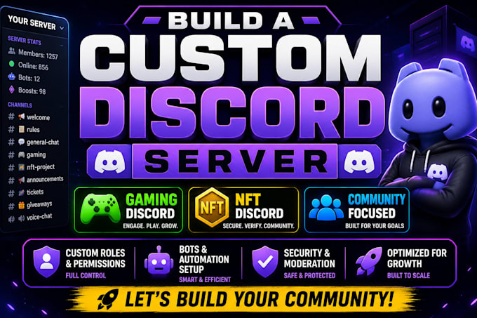 build a custom discord server gaming discord ntf discord server setup