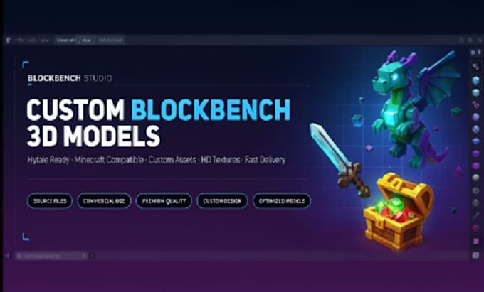 create custom 3d blockbench models for hytale, minecraft and mods