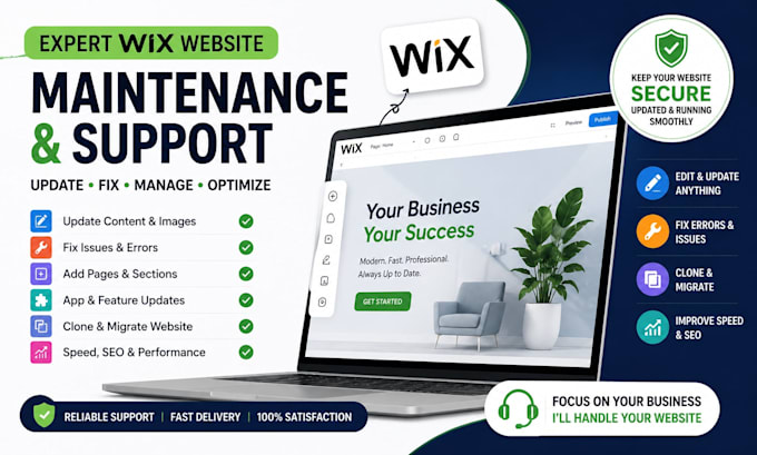 maintain wix website, fix, update, clone and edit your wix website redesign
