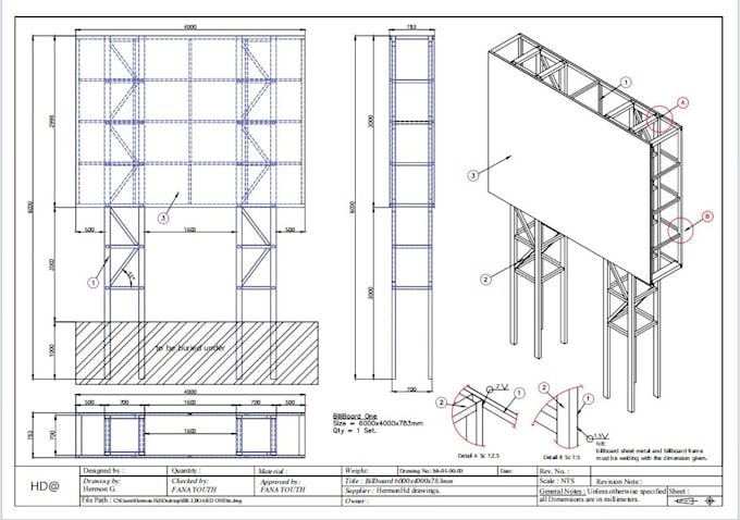 create professional autocad 2d mechanical drawings