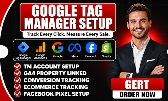 setup google tag manager, ga4 ecommerce tracking, conversion tracking, gtm setup