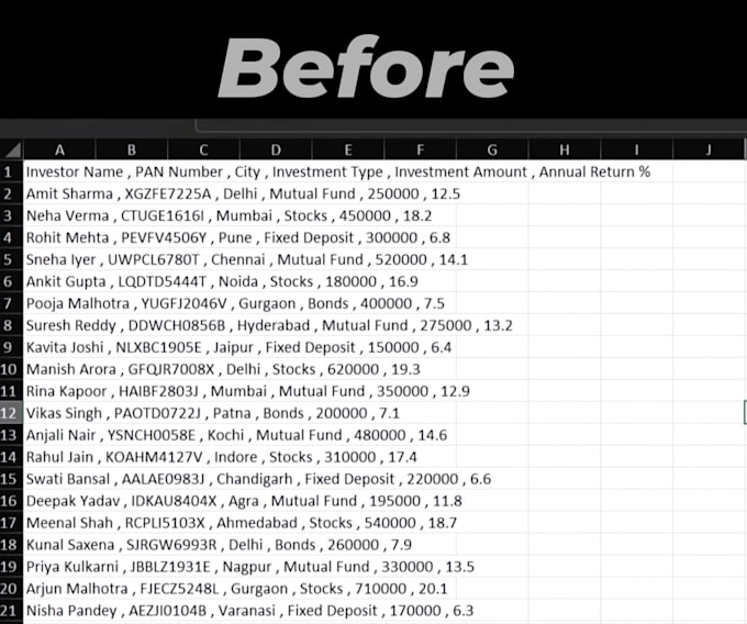 do data cleaning ,splitting ,typing work and PDF to excel