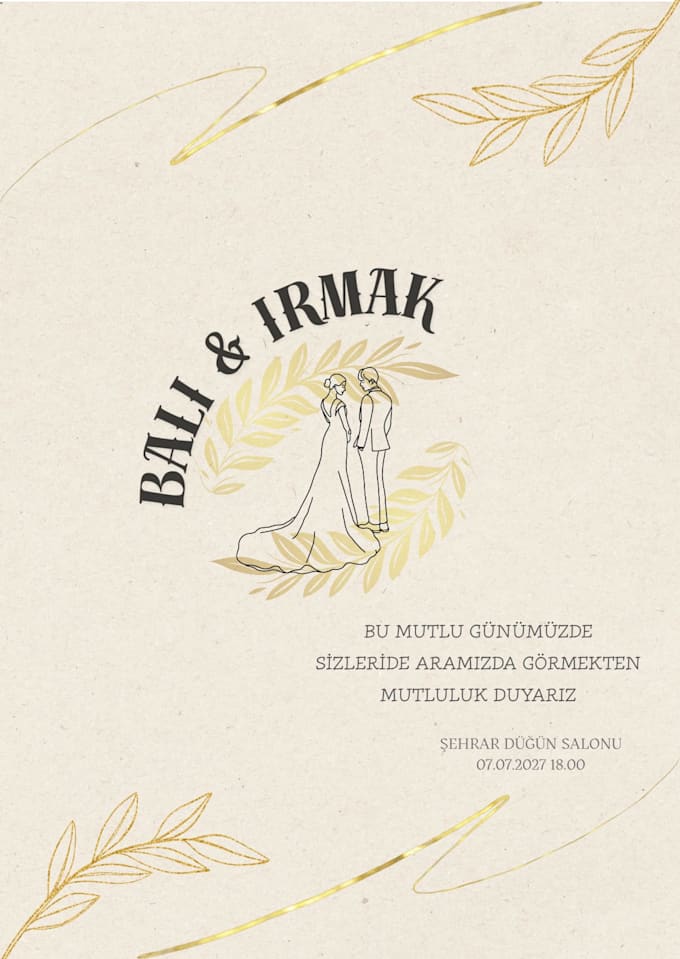 design a modern and elegant wedding invitation