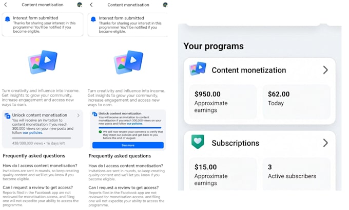 organically fulfill facebook content monetization criteria