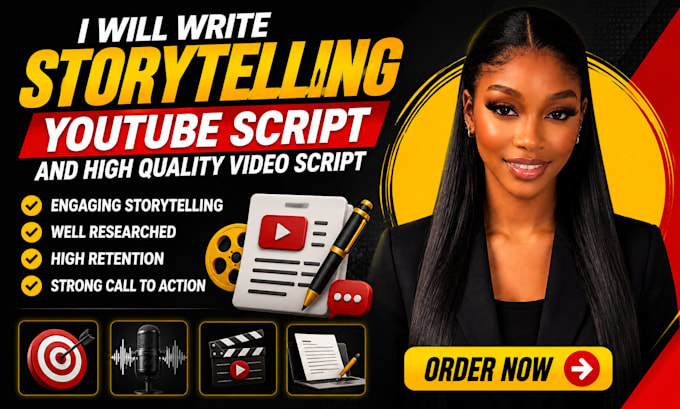 write storytelling youtube script and high quality video script writer