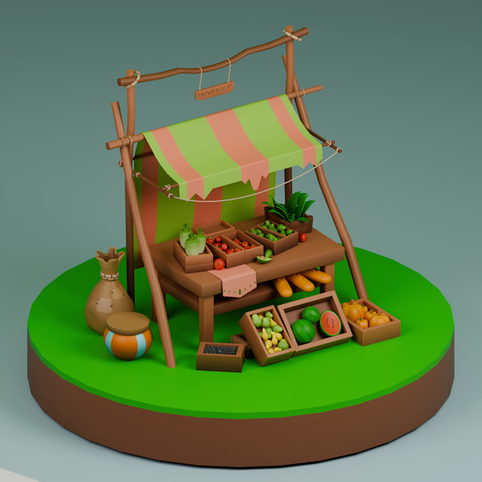 create stylized low poly 3d game assets