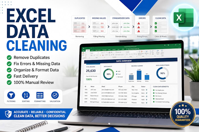 excel data cleaning, formatting and organization