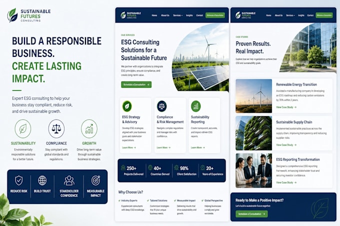 create a compliance or esg consulting firm website