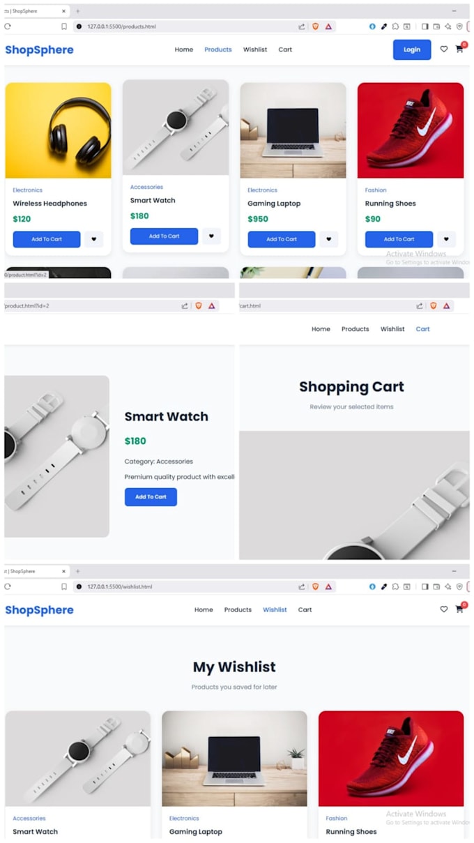 build a responsive frontend UI using HTML CSS and javascript